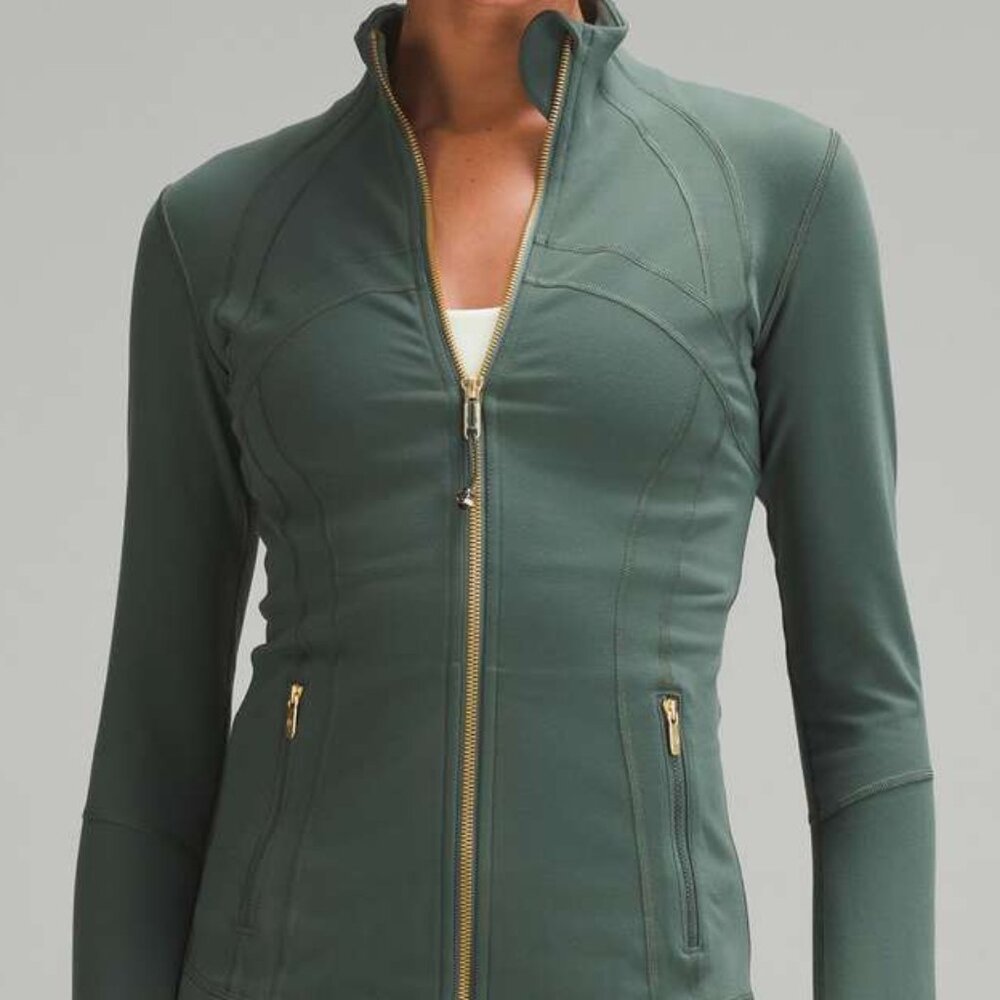 Lululemon Define Jacket - Like New - Dark Green w Gold Accents - Size 8